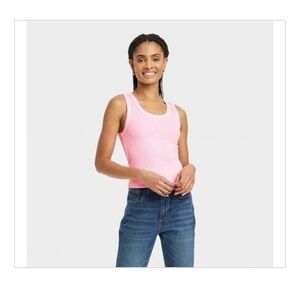 Women's Shrunken Rib Tank Top - Universal Thread™ Pink Size XL new